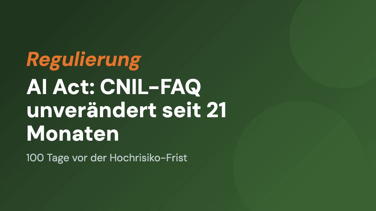 AI Act: Frankreichs offizielle CNIL-FAQ stammt aus Juli 2024