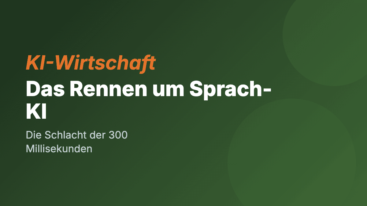 Das Rennen um Sprach-KI: Die Schlacht der 300 Millisekunden