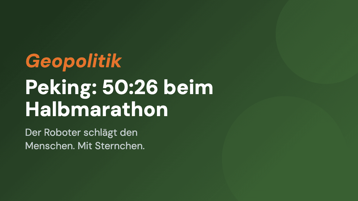 Peking: Roboter knackt Halbmarathon-Rekord. Hot-Swap-Akku.