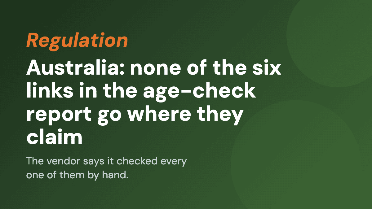 Australia: none of the six links in the age-check report go where they claim
