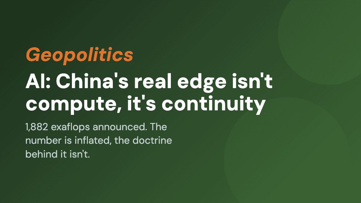 AI: China's real edge isn't compute, it's continuity