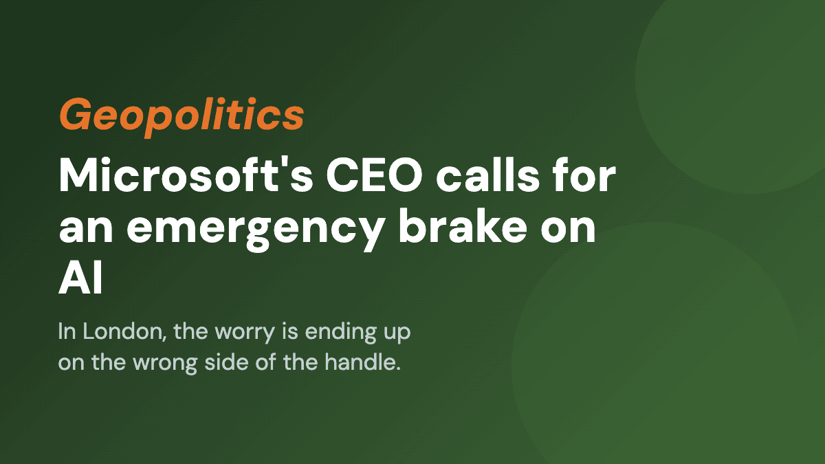 Microsoft's CEO calls for an emergency brake on AI