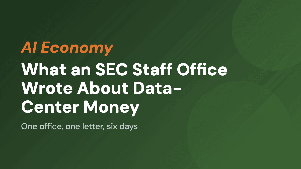 What an SEC Staff Office Wrote About Data-Center Money