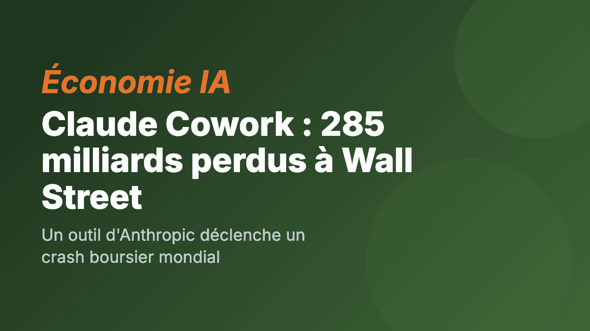 Claude Cowork : l'outil qui a fait perdre 285 milliards à Wall Street (et ce que ça change pour toi)