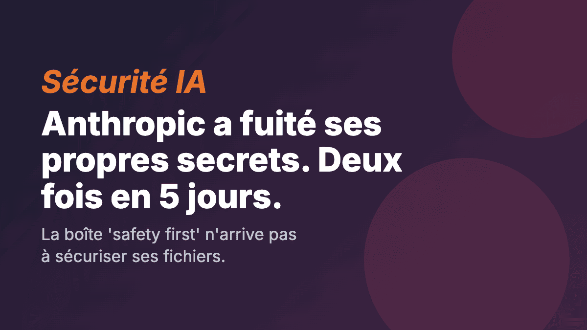 Anthropic, la boîte la plus obsédée par la sécurité de l'IA, a fuité ses propres secrets. Deux fois en 5 jours.