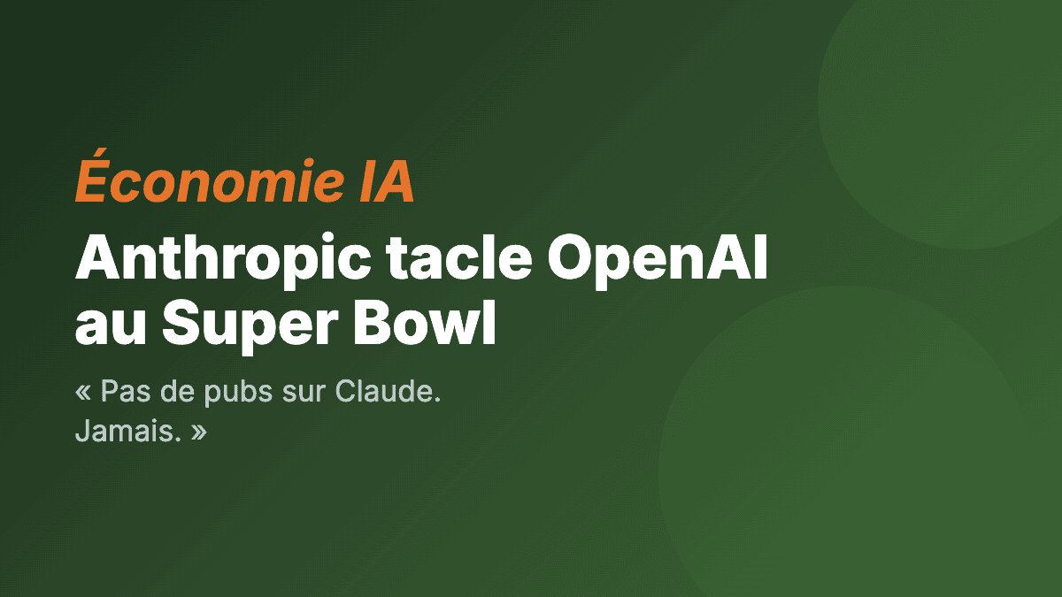 Anthropic tacle OpenAI au Super Bowl : "Pas de pubs sur Claude. Jamais."