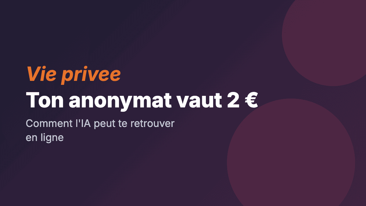 Ton anonymat en ligne vaut 2 euros : comment l'IA peut te retrouver