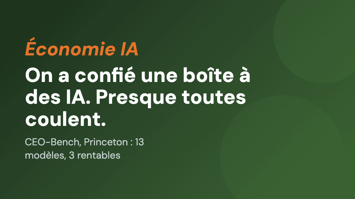 On a confié une boîte à des IA. Presque toutes coulent.