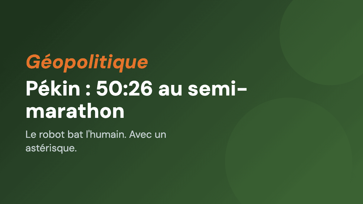 Pékin : un robot bat le record du semi-marathon. Hot-swap batterie.