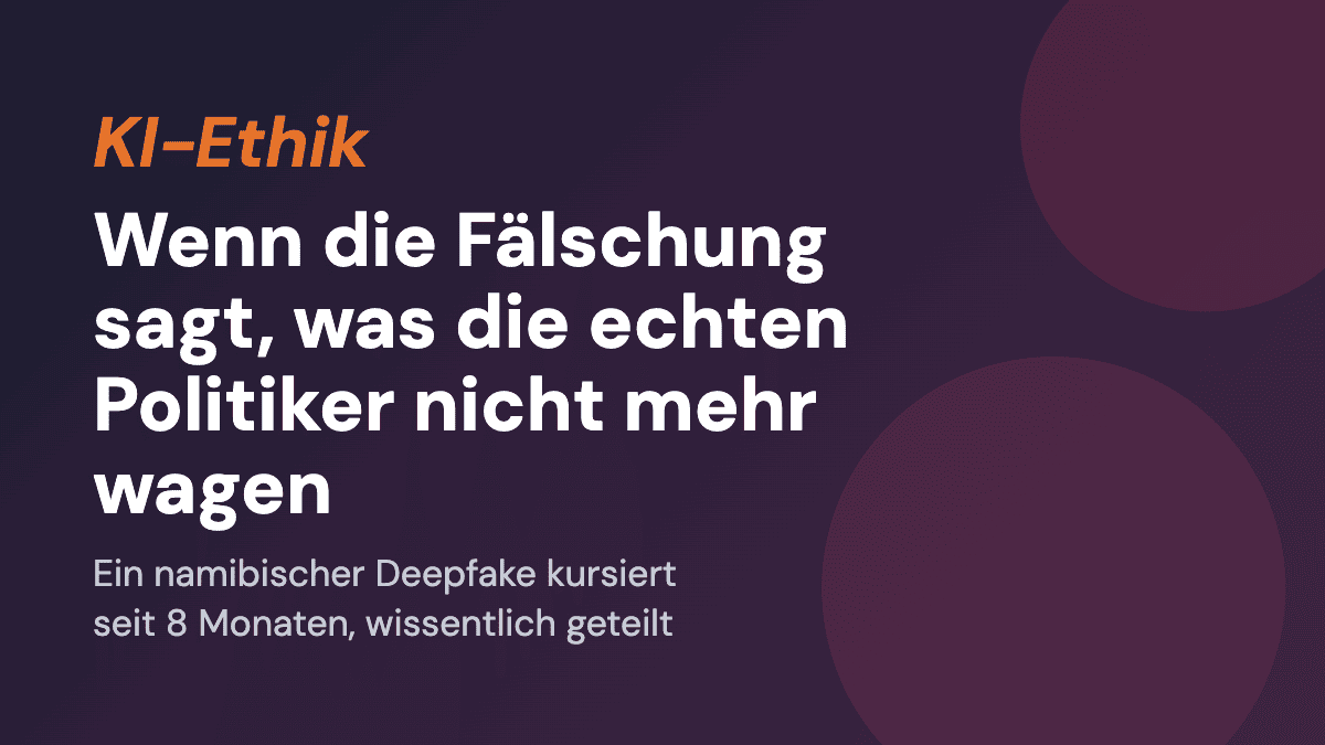 Wenn die Fälschung sagt, was die echten Politiker nicht mehr wagen