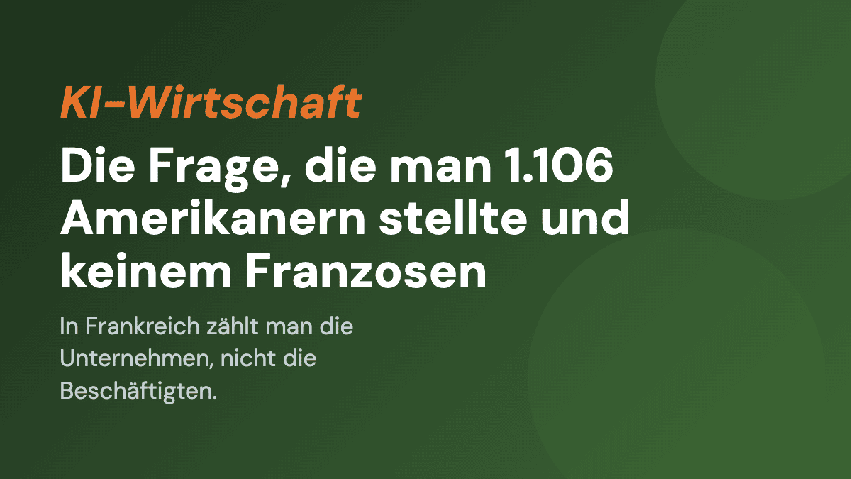 Die Frage, die man 1.106 Amerikanern stellte und keinem Franzosen