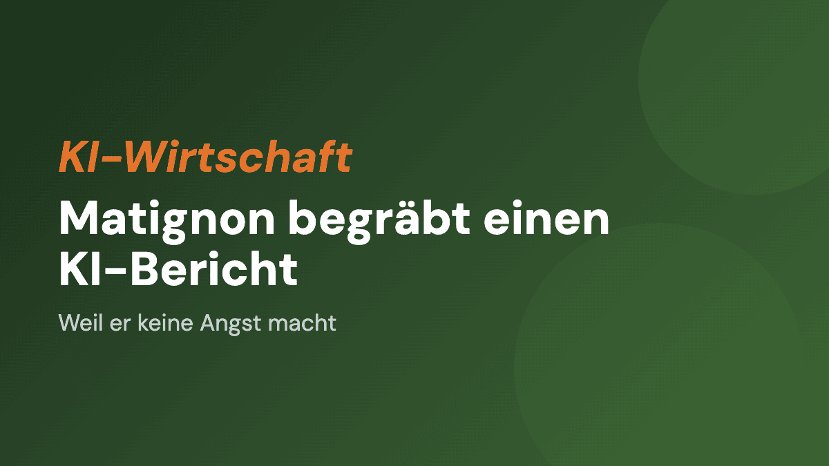Matignon begräbt einen KI-Bericht. Weil er keine Angst macht.