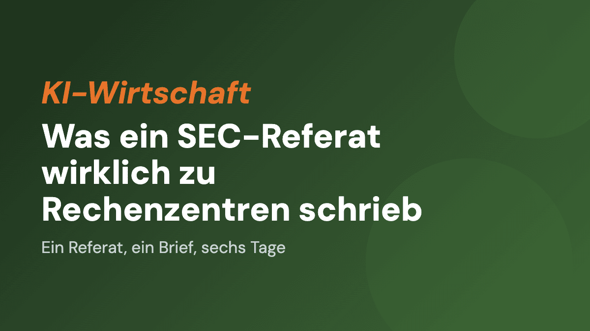 Was ein SEC-Referat wirklich zu Rechenzentren schrieb