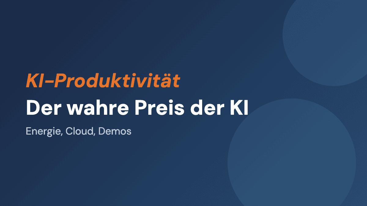 Der wahre Preis der KI taucht in keiner Demo auf