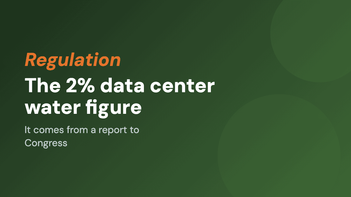 The 2% data center water figure comes from a report to Congress