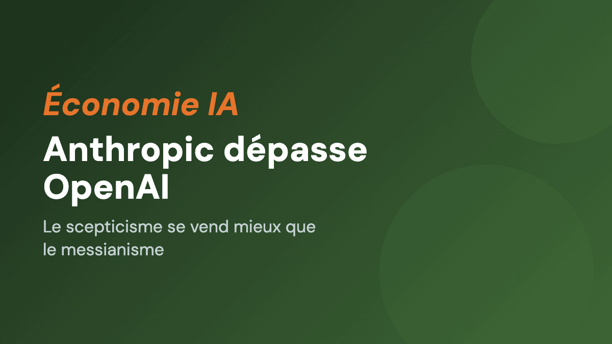 Anthropic dépasse OpenAI. Le scepticisme se vend mieux que le messianisme.