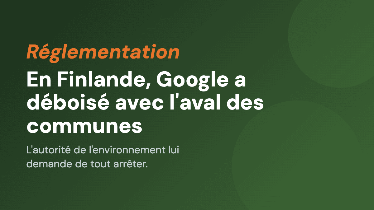 En Finlande, Google a déboisé avec l'aval des communes