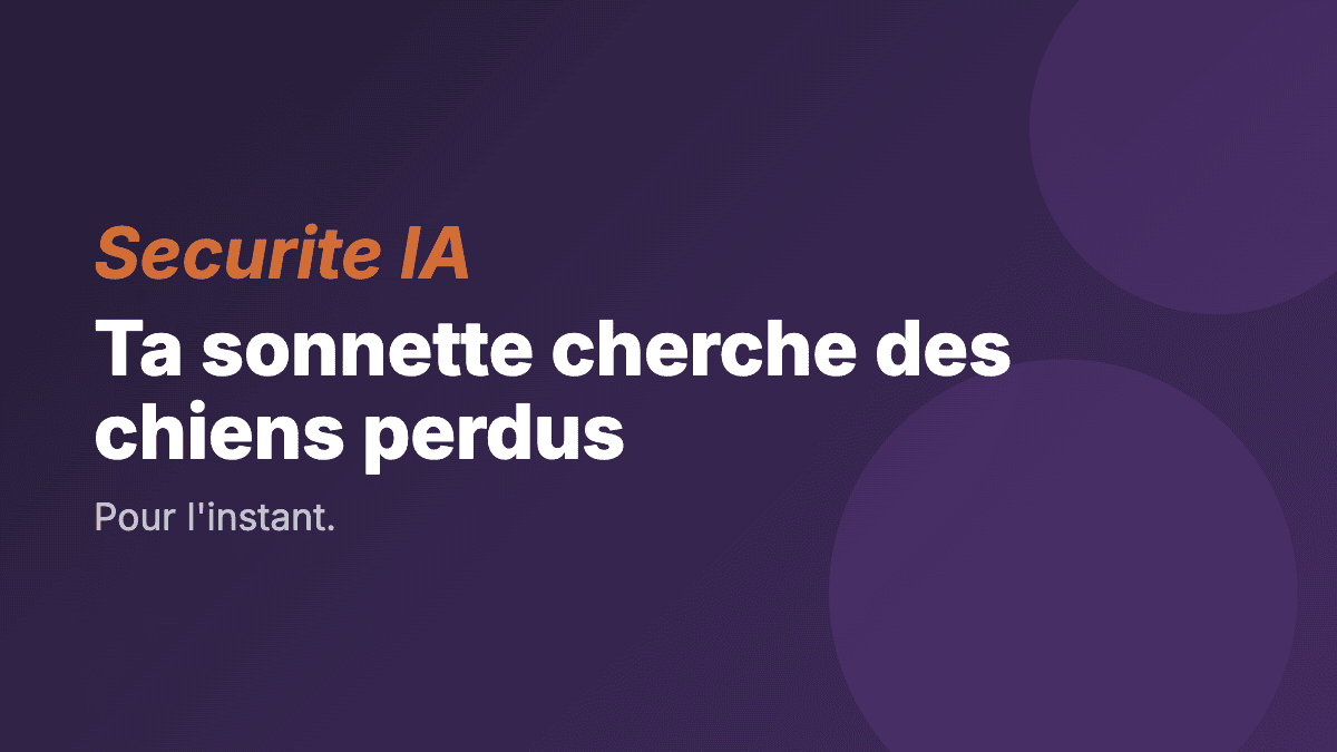 Ta sonnette connectée cherche des chiens perdus. Pour l'instant.